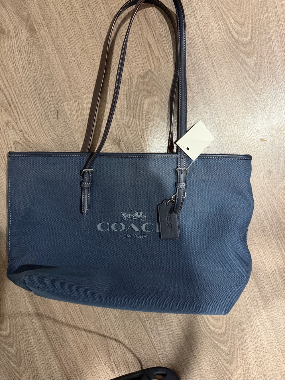 COACH New York Navy Canvas Tote Bag
